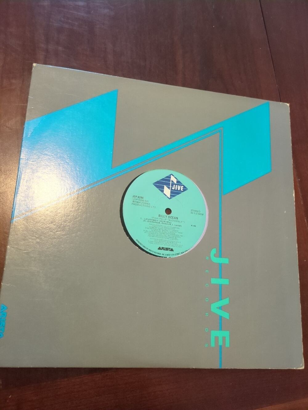 1984 Billy Ocean ‎Suddenly LP Vinyl Album Jive ‎Records JL8-8213 Promo
